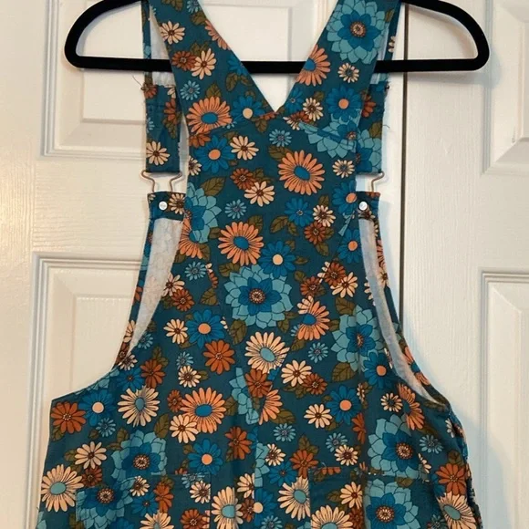 Vintage Floral Blue Overalls - Picture 3 of 6